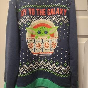Star Wars Blue and Green Galaxy Crewneck Xmas Sweater